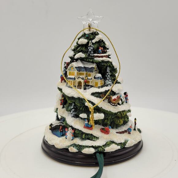 Bradford Edition Thomas Kinkade Village 4.5" Christmas Illuminated Tree Ornament - Picture 4 of 9